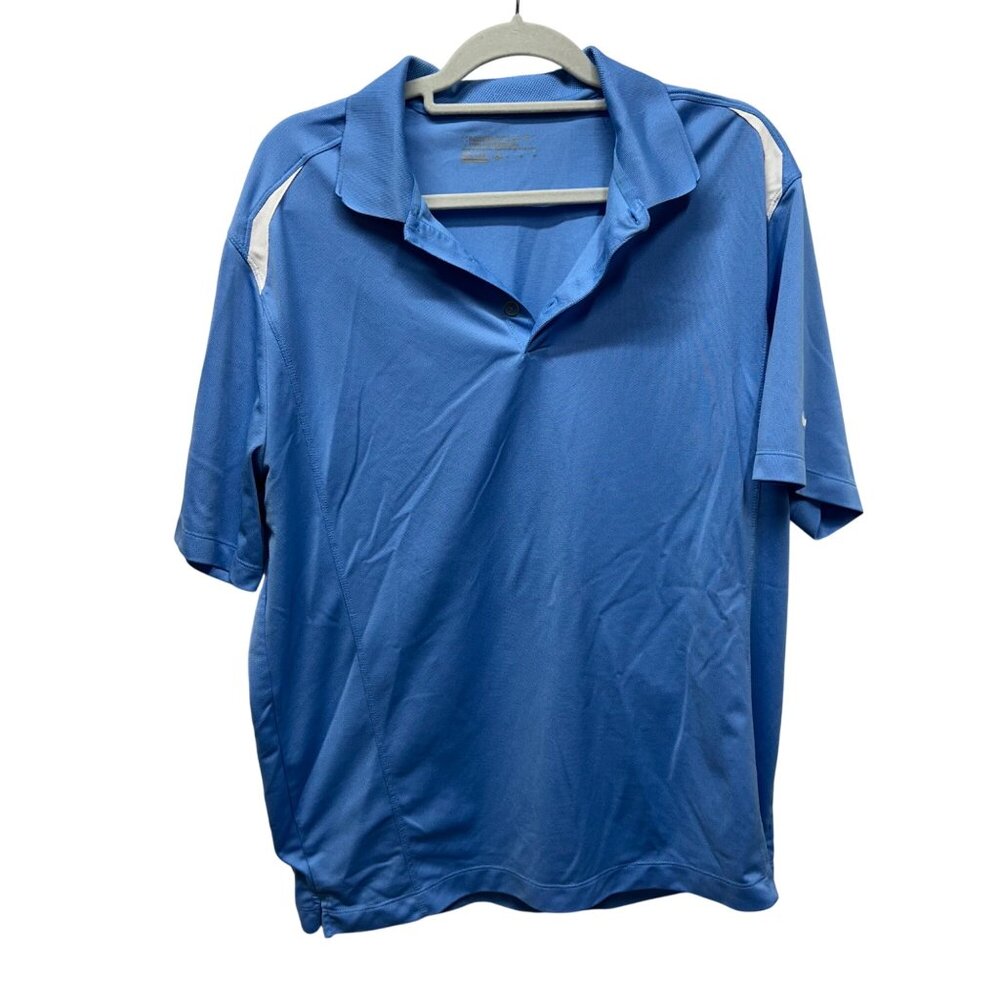 Nike Golf Dri-Fit Tour Performance Polo Shirt Blue White XL